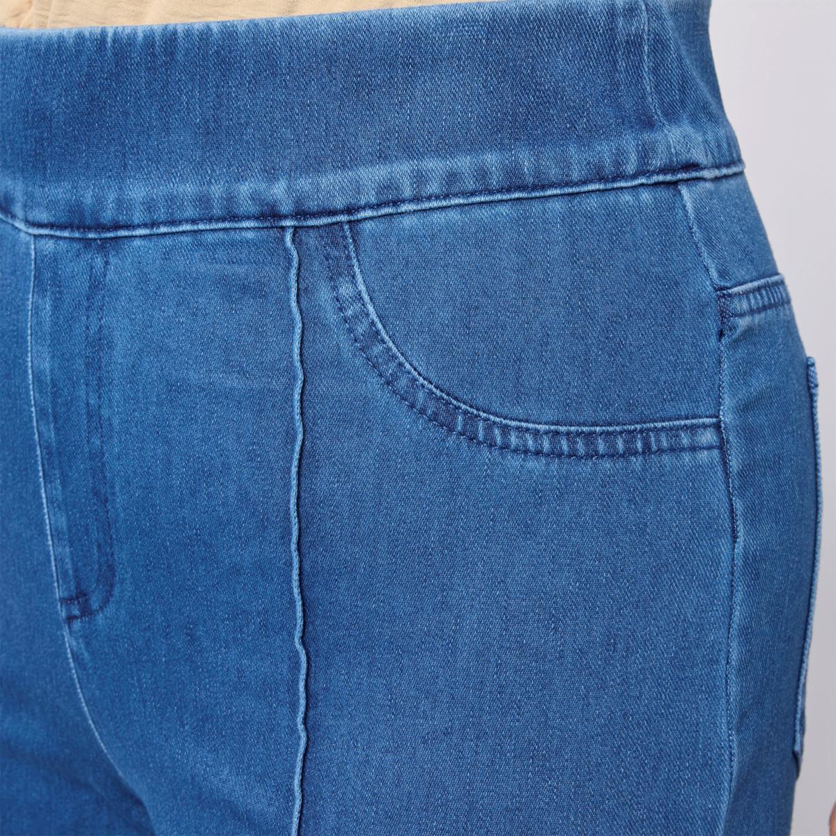 Nina Leonard Elastic Waist Pull-On Denim Pant | HSN