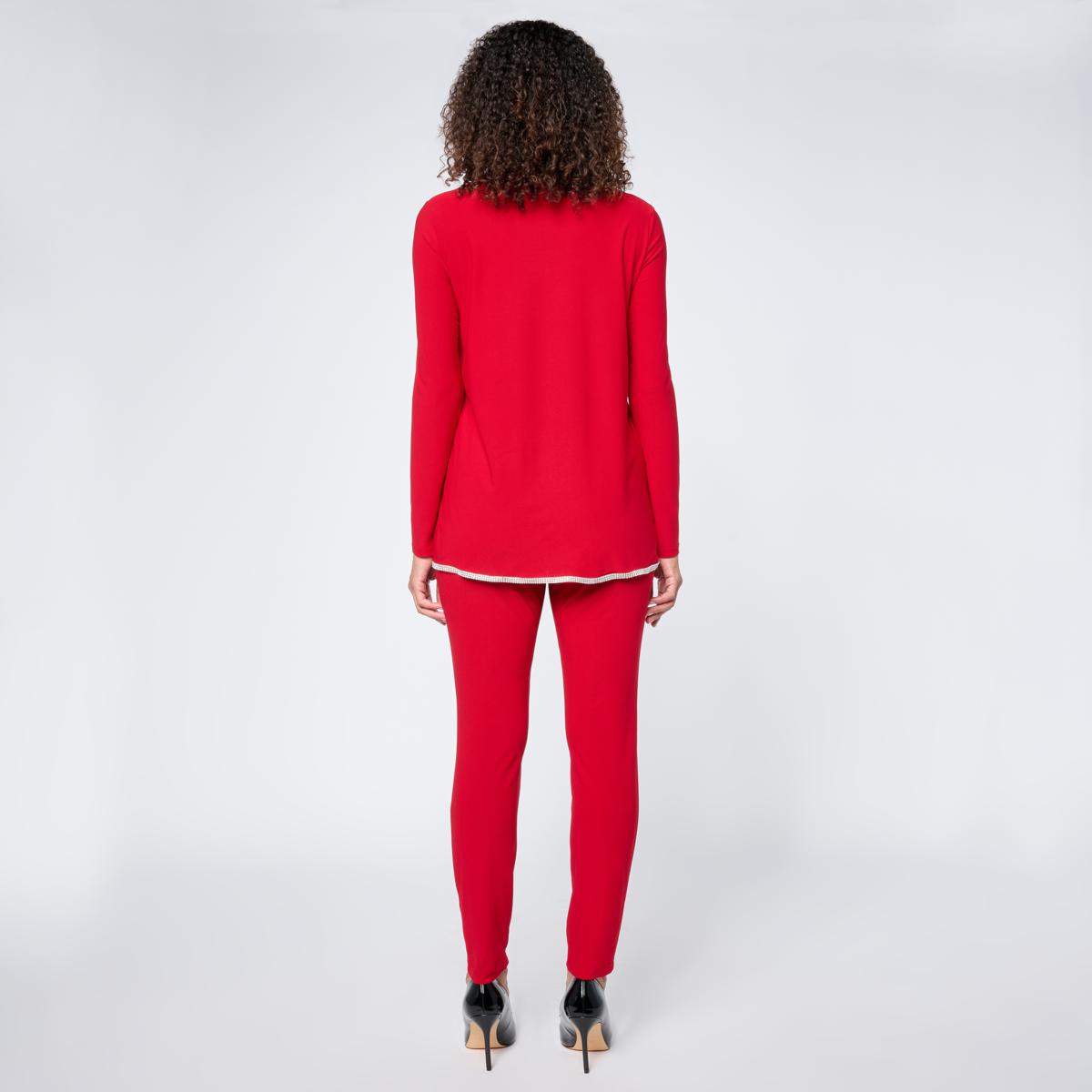 Nina Leonard Long Sleeve Tulip Hem Top and Pant 2-piece Set | HSN