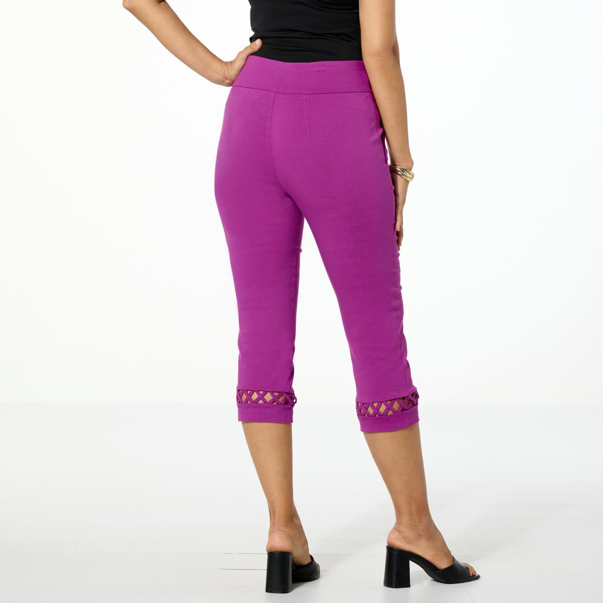 Nina Leonard Millennium Crop Pant with X-Strap Detail | HSN