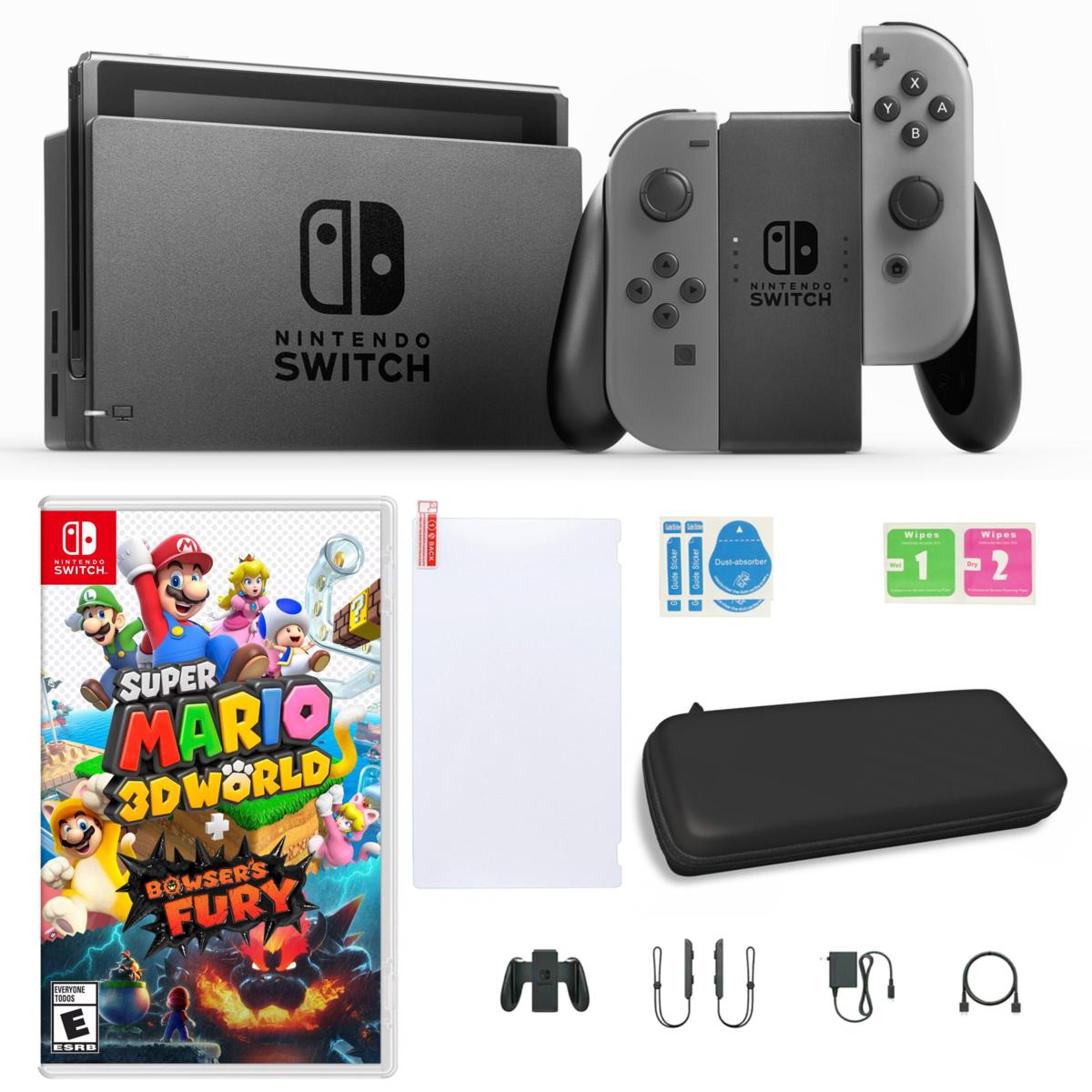 Nintendo Switch with Super Mario 3D World + Bowser's Fury & Accs