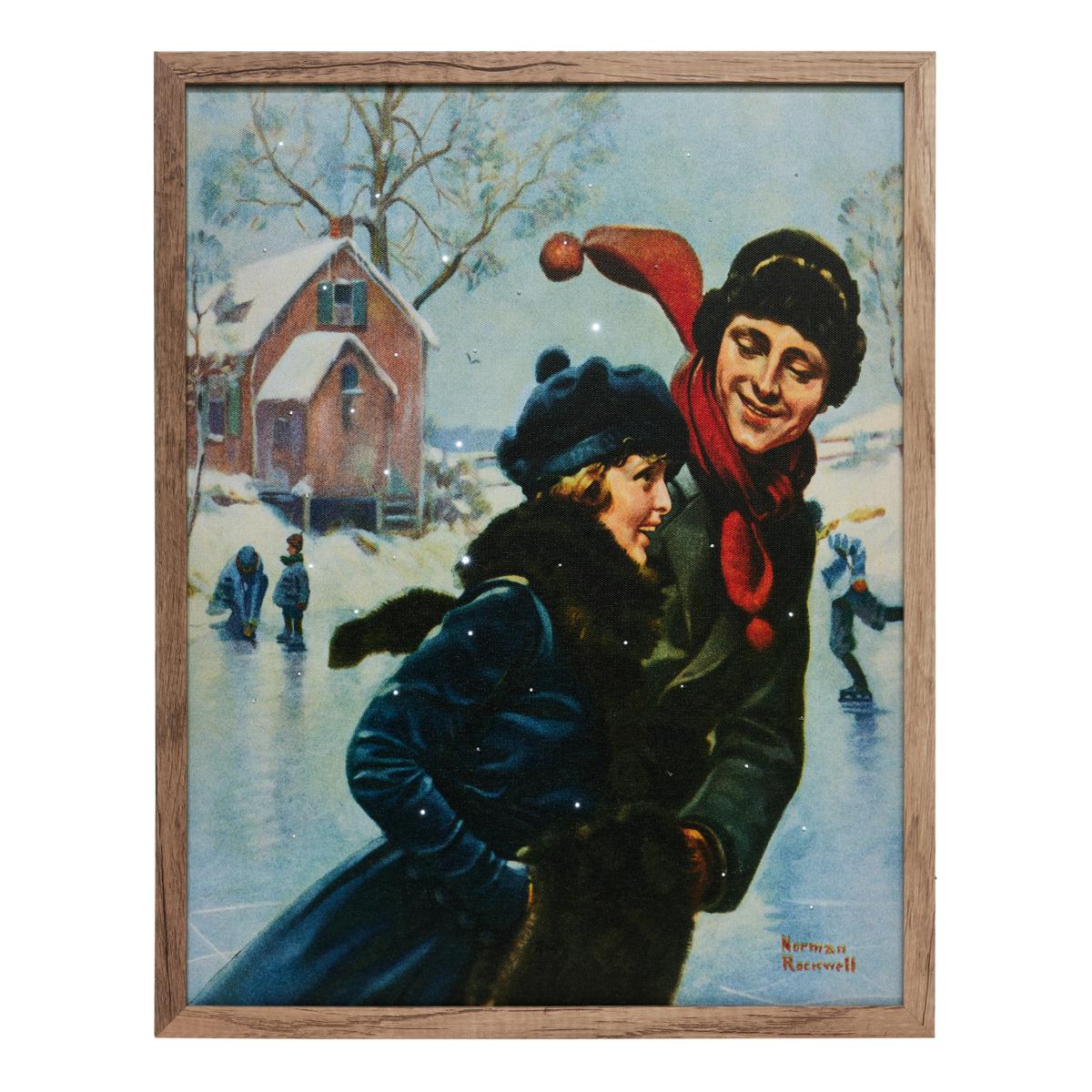 Norman Rockwell LED Fiber Optic Ice Skating Couple Wall Art - 20825452 ...