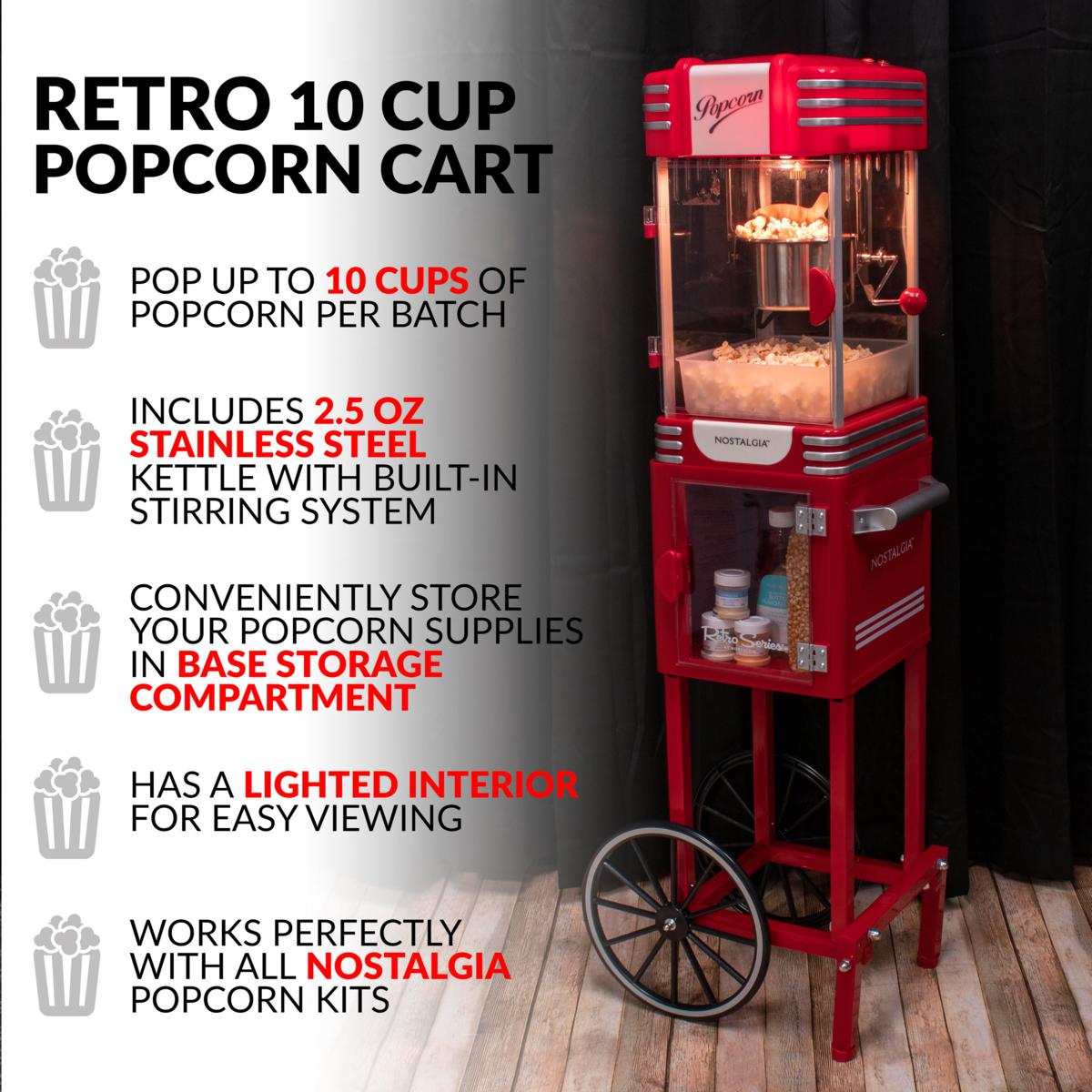 Nostalgia NRKPCRT25RR 2.5 oz Retro Popcorn Cart Red