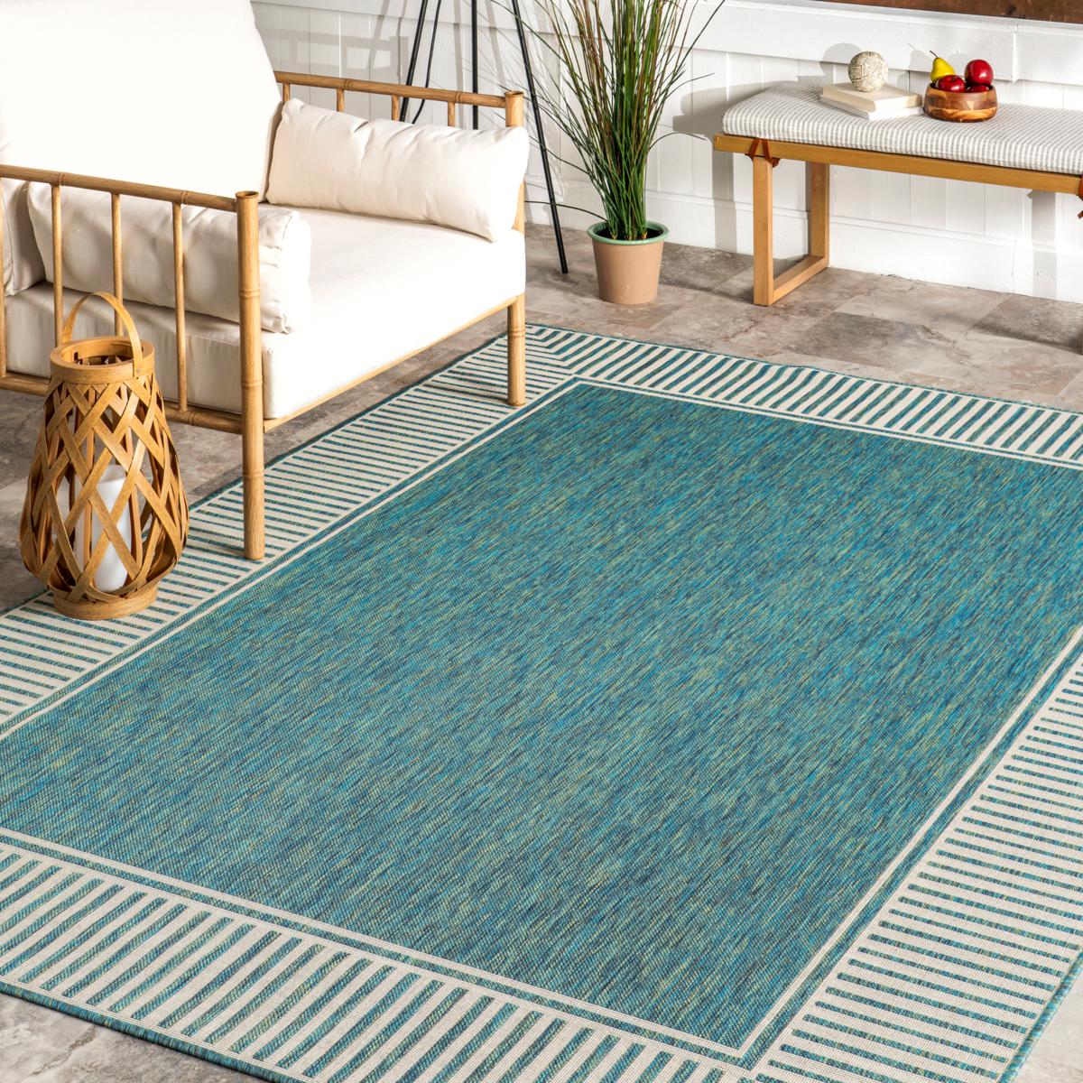 Asha Simple Border Indoor/Outdoor Area Rug — nuLOOM