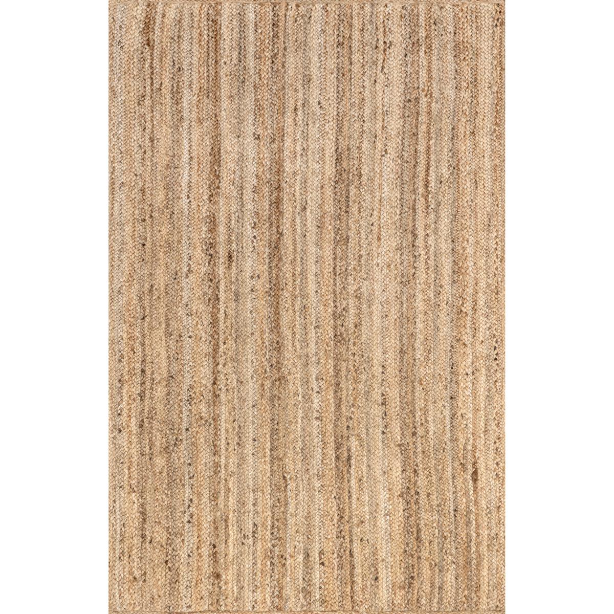 nuLOOM Rigo Hand Woven Farmhouse Jute Area Rug, 7' Round, Natural