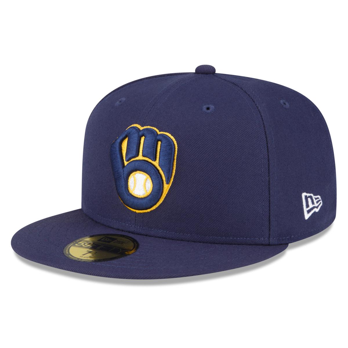 Officially Licensed Fanatics MLB Men's Brewers Replica Fitted Hat