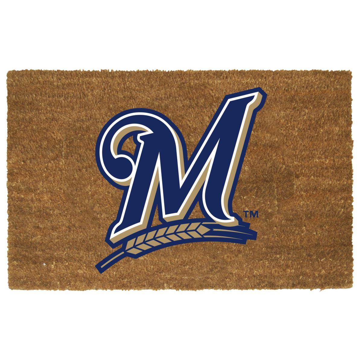 Officially Licensed MLB Colored Logo Door Mat - Brewers