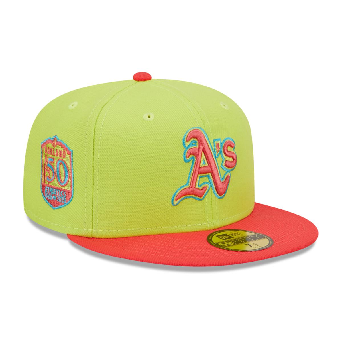 New Era Men's Oakland Athletics 59Fifty Road Green Authentic Hat