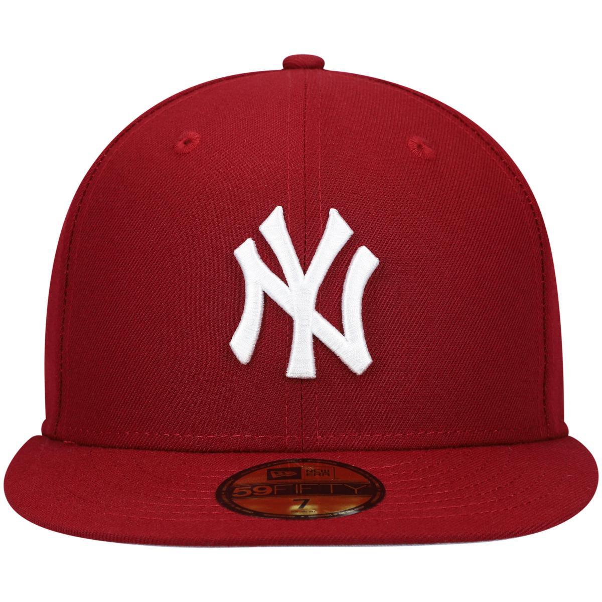 Men's New Era Red New York Yankees White Logo 59FIFTY Fitted Hat