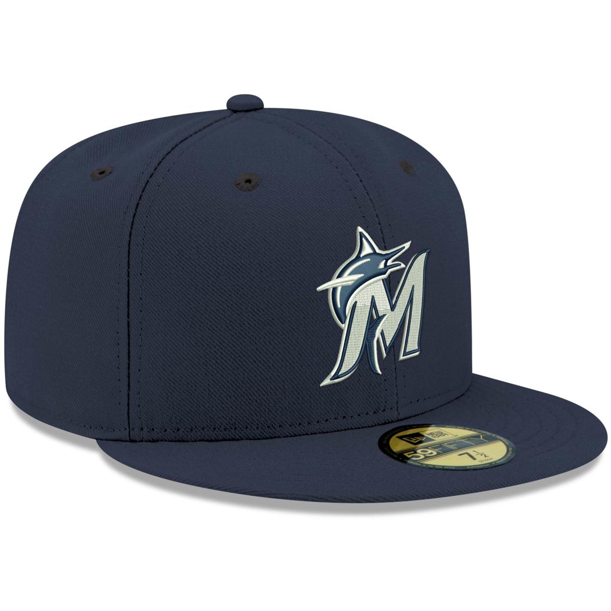 Officially Licensed MLB Men's New Era White Logo Fitted Hat