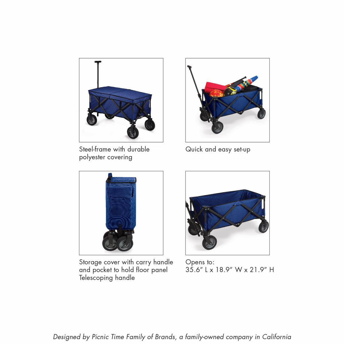 Collapsible Utility Wagon with Telescoping Handle