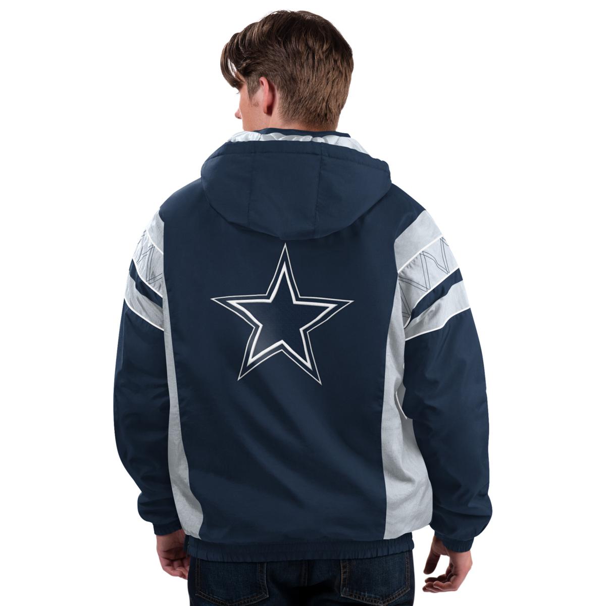 Football Fan Shop Officially Licensed NFL 1/2 Zip Pullover Hooded Jacket - Cowboys