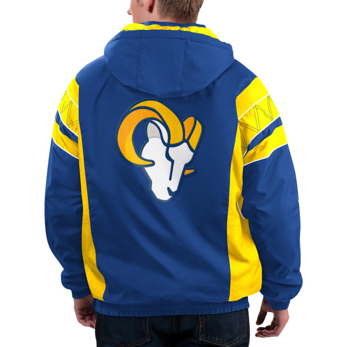 Football Fan Shop Officially Licensed NFL 1/2 Zip Pullover Hooded Jacket - Rams