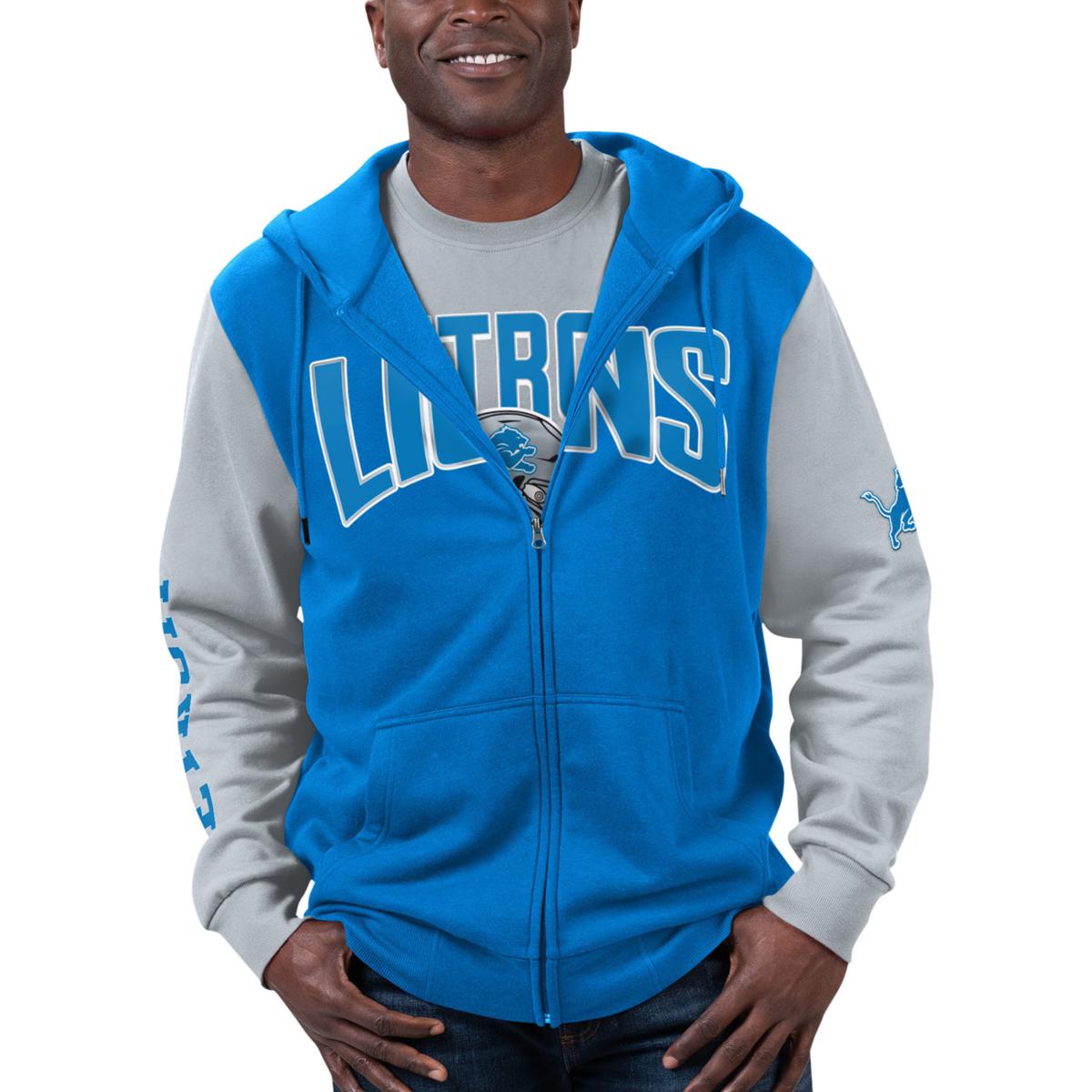 Zubaz Men's NFL Detroit Lions Full Zip Camo Hoodie