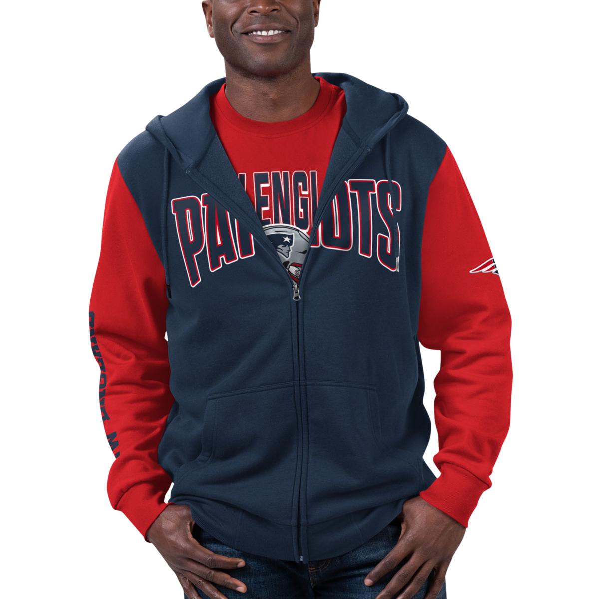 Chicago Bears NFL Football Men's in The Pocket Full Zip Fleece Hoodie, Navy