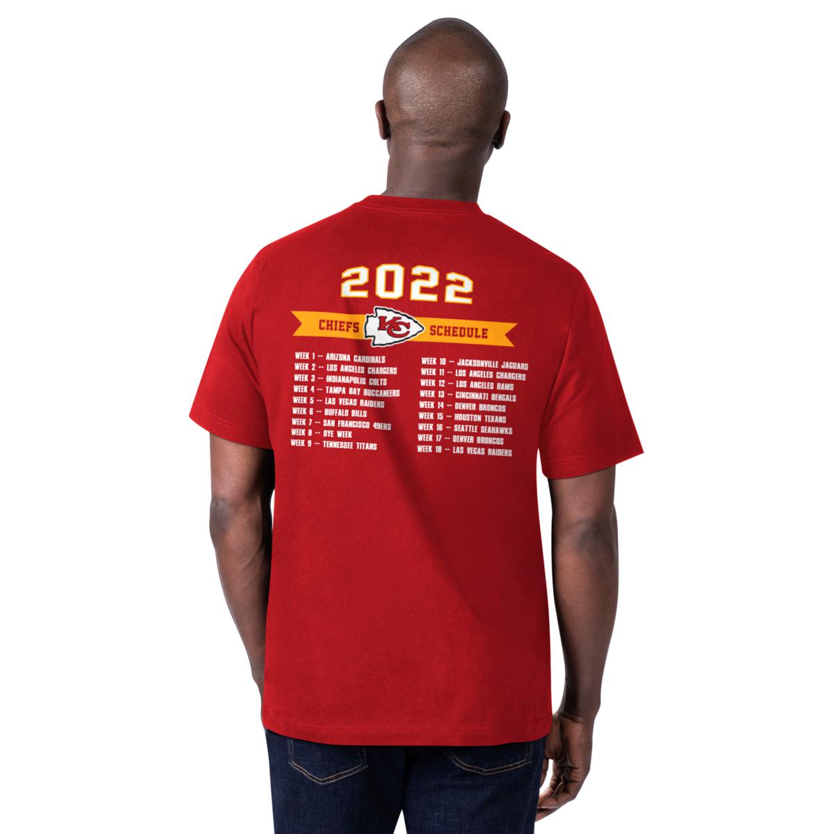 Officially Licensed NFL 2022 Jersey Knit Schedule Tee by Glll - Chiefs