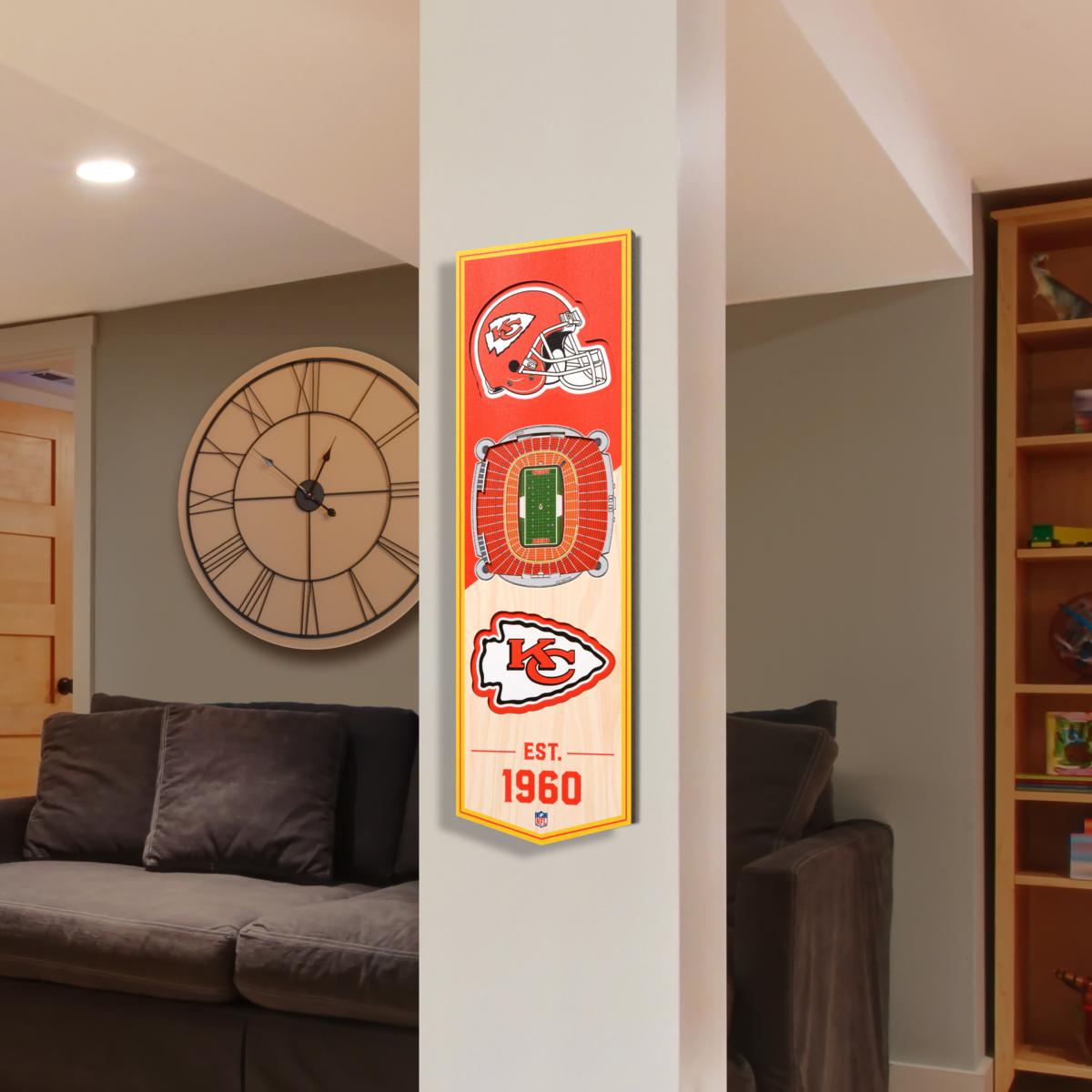 Adventure Furniture NFL Indoor Kansas City Chiefs Distressed Logo