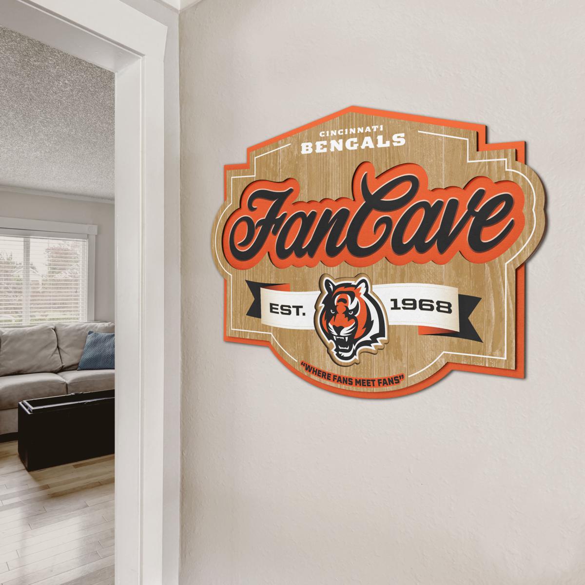 NFL Football Team Logo Bottle Cap Wall Sign - Cincinnati Bengals