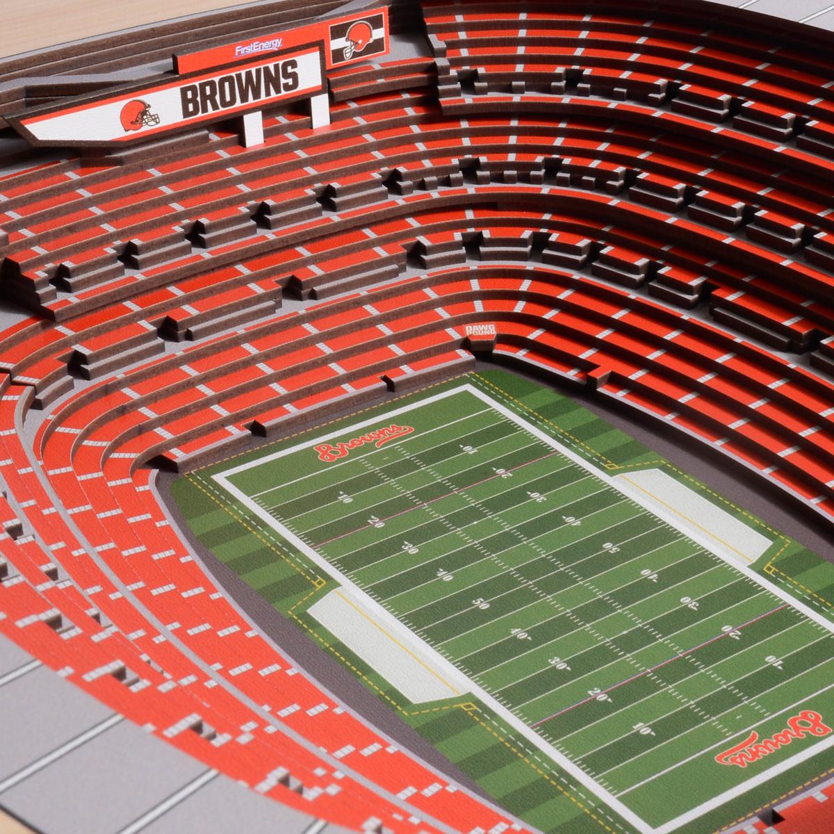 Cleveland Browns FirstEnergy Stadium 3D Wood Stadium Replica — 3D