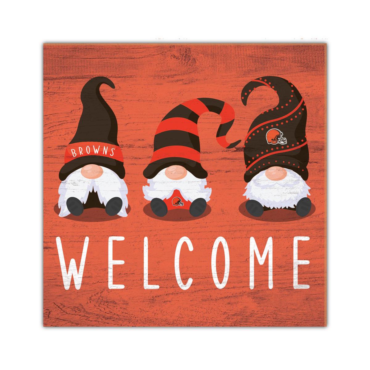 Officially Licensed NFL Cleveland Browns Welcome Gnomes Wall Decor