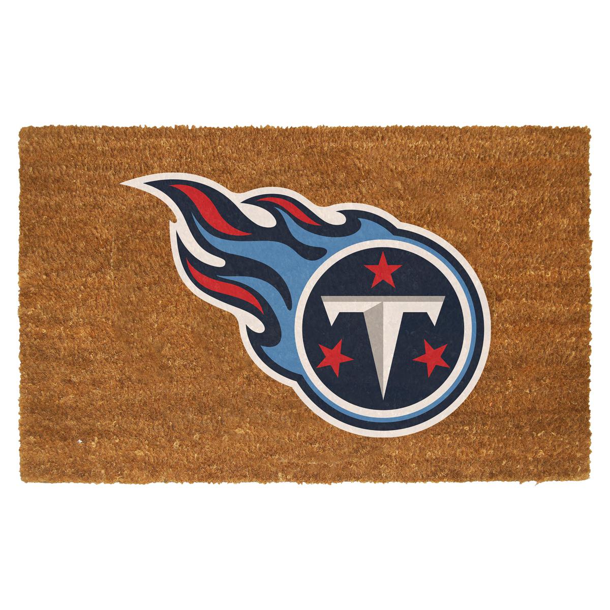 Officially Licensed NFL Colored Logo Door Mat - Titans