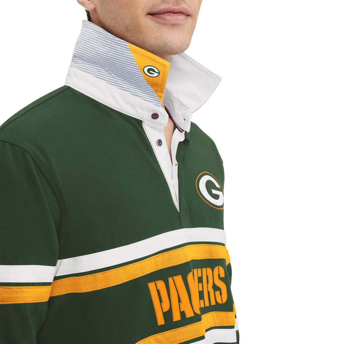 NFL Team Apparel Cotton Stripe Polo Team Color Green Bay Packers