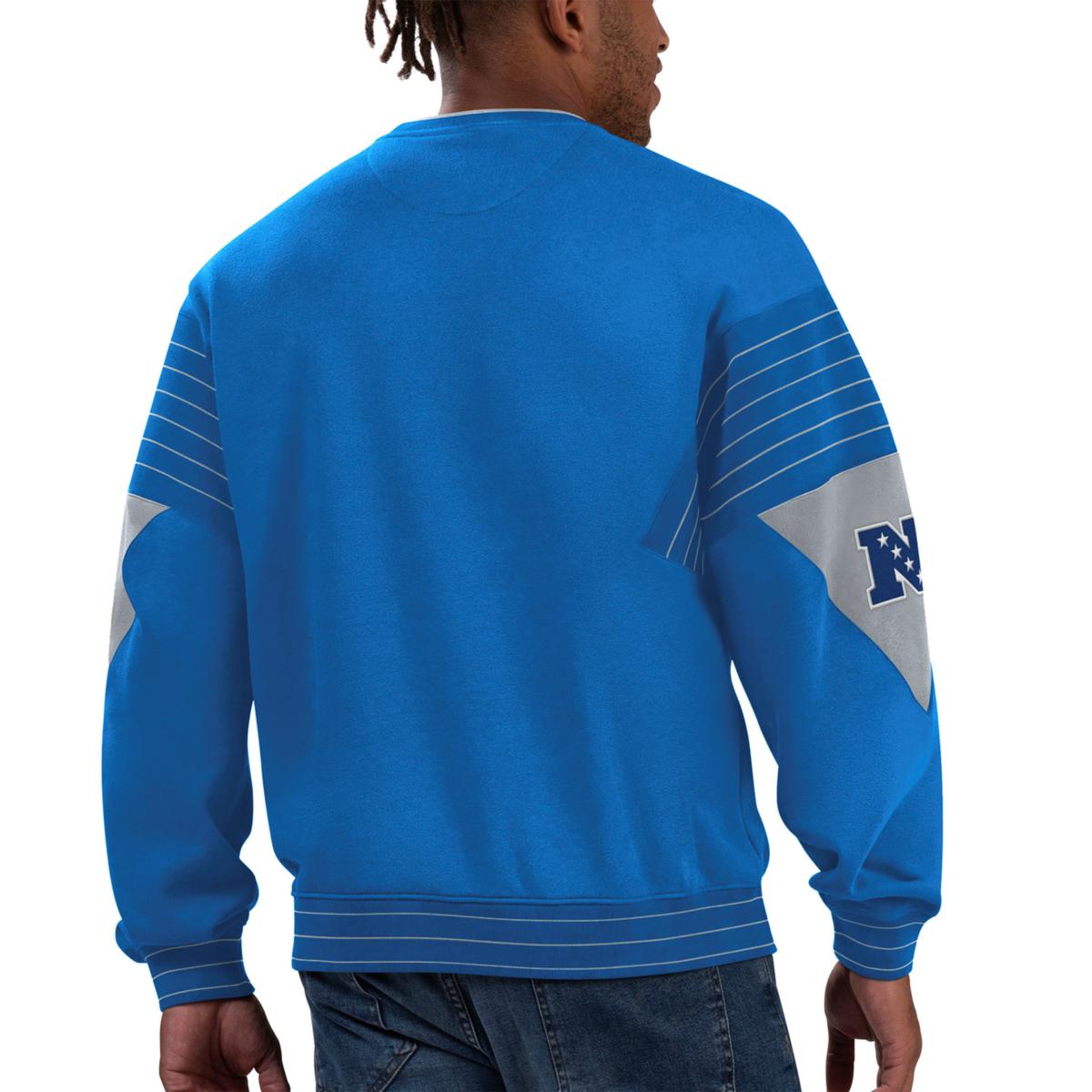 Nfl Detroit Lions Men's Varsity Letter Long Sleeve Crew Fleece