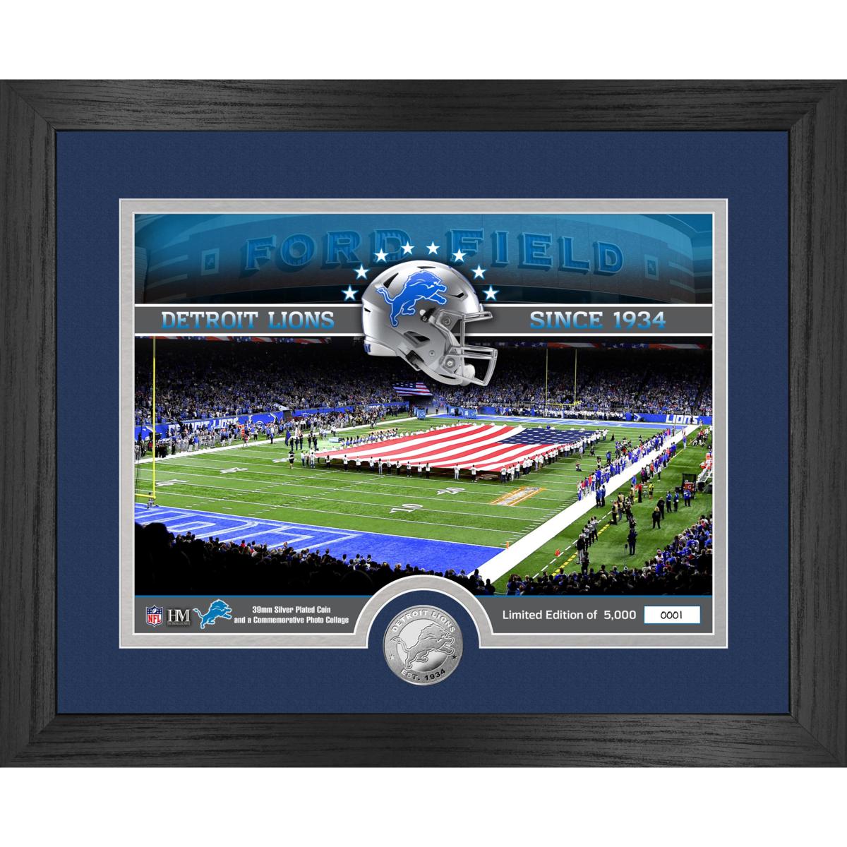 Officially Licensed NFL Lions Stadium Silver-Plated Coin Photo Mint ...