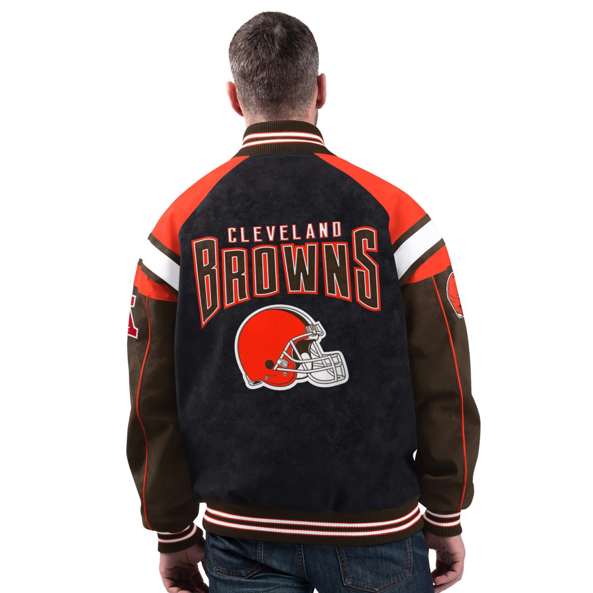 Officially Licensed NFL Faux Suede Jacket by Glll Sports Browns