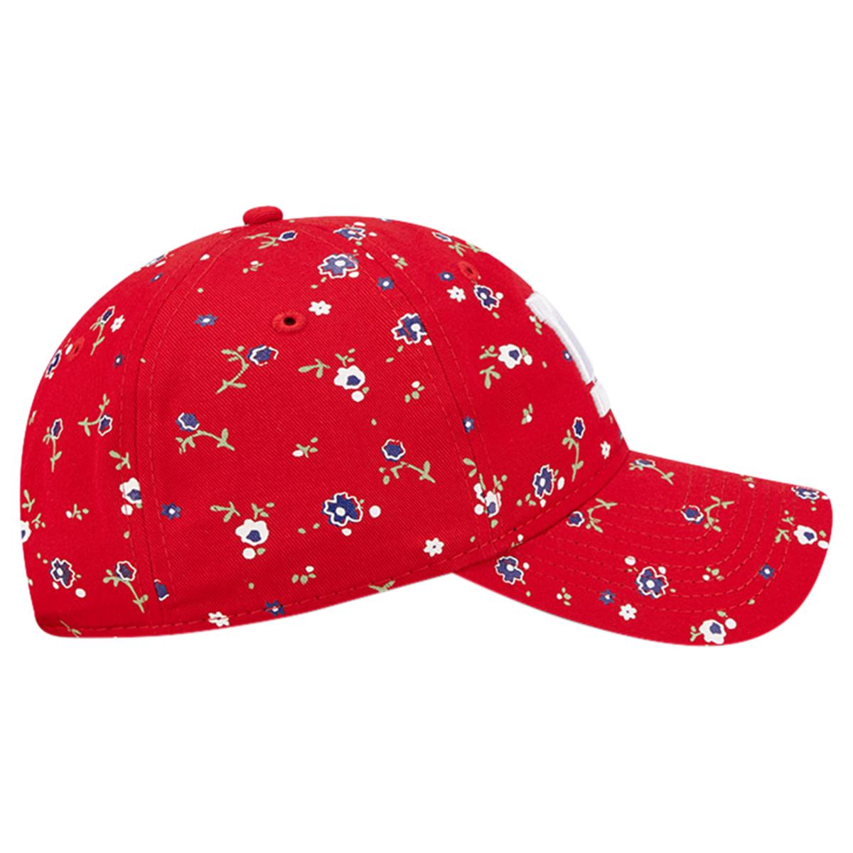 Women's New York Giants New Era Red Floral 9TWENTY Adjustable Hat