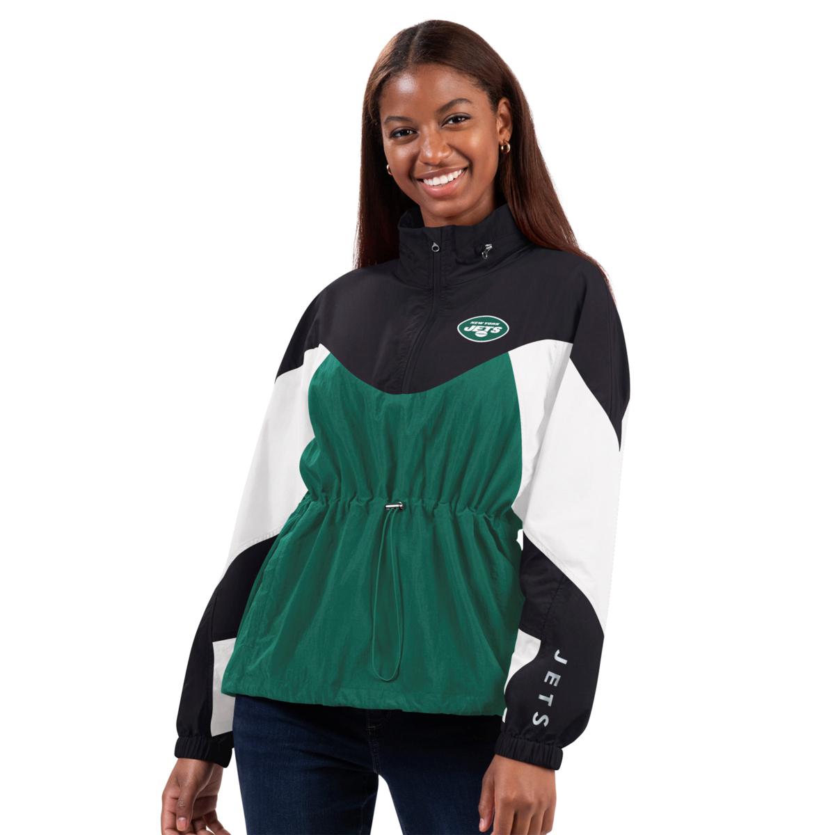 Football Fan Shop Officially Licensed NFL Womens Delilah Velour Sweatshirt by Dkny Sport - Jets