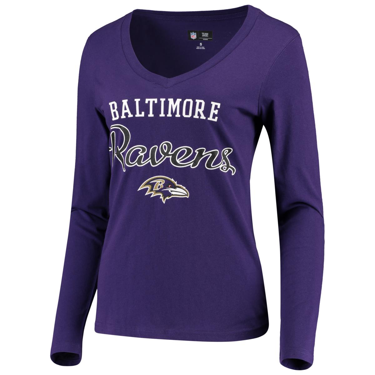 Youth Purple Baltimore Ravens Double Logo Pullover Hoodie