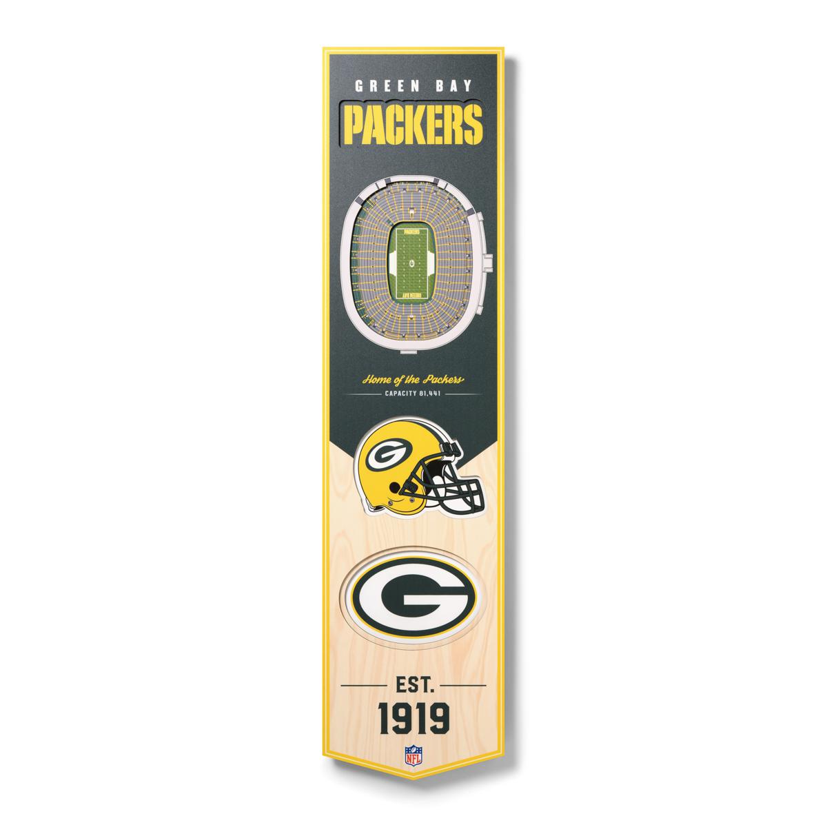 Packers Engravable Football Shaped 3D Tag