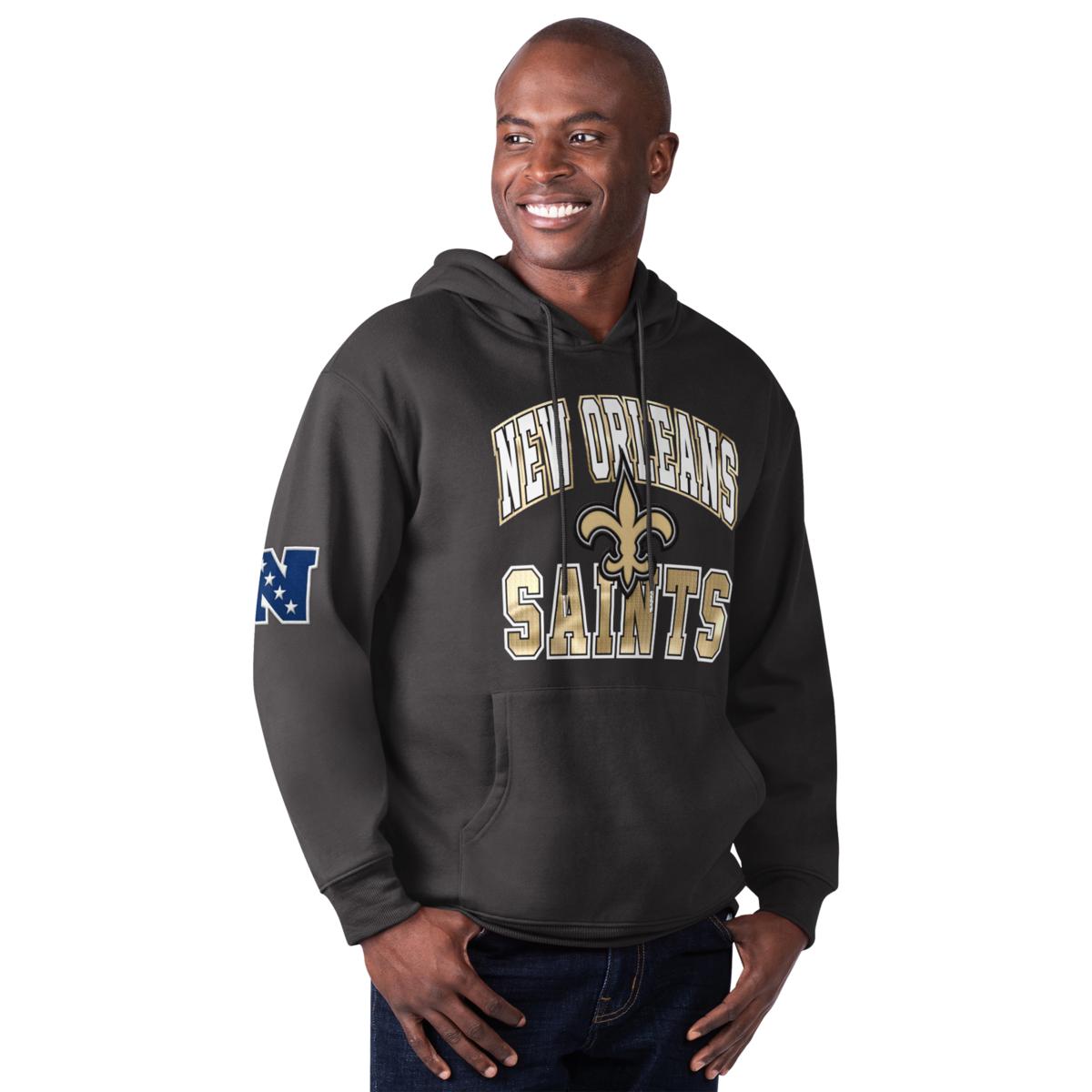 Football Fan Shop Officially Licensed NFL 1/2 Zip Pullover Hooded Jacket - Saints