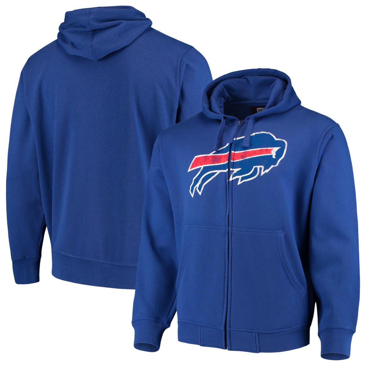 Officially Licensed NFL Men's Buffalo Bills Royal Logo FullZip Hoodie 21587637 HSN