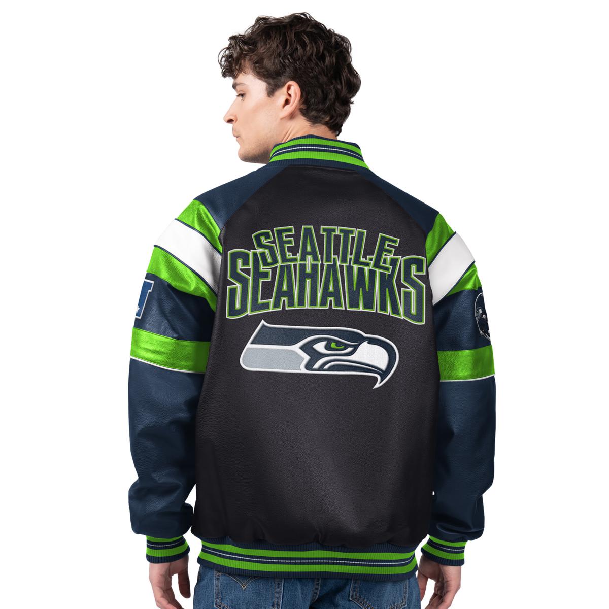 NFL Seattle Seahawks レザージャケット Seattle Seahawks VTG Suede Leather NFL Varsity Jacket Size L