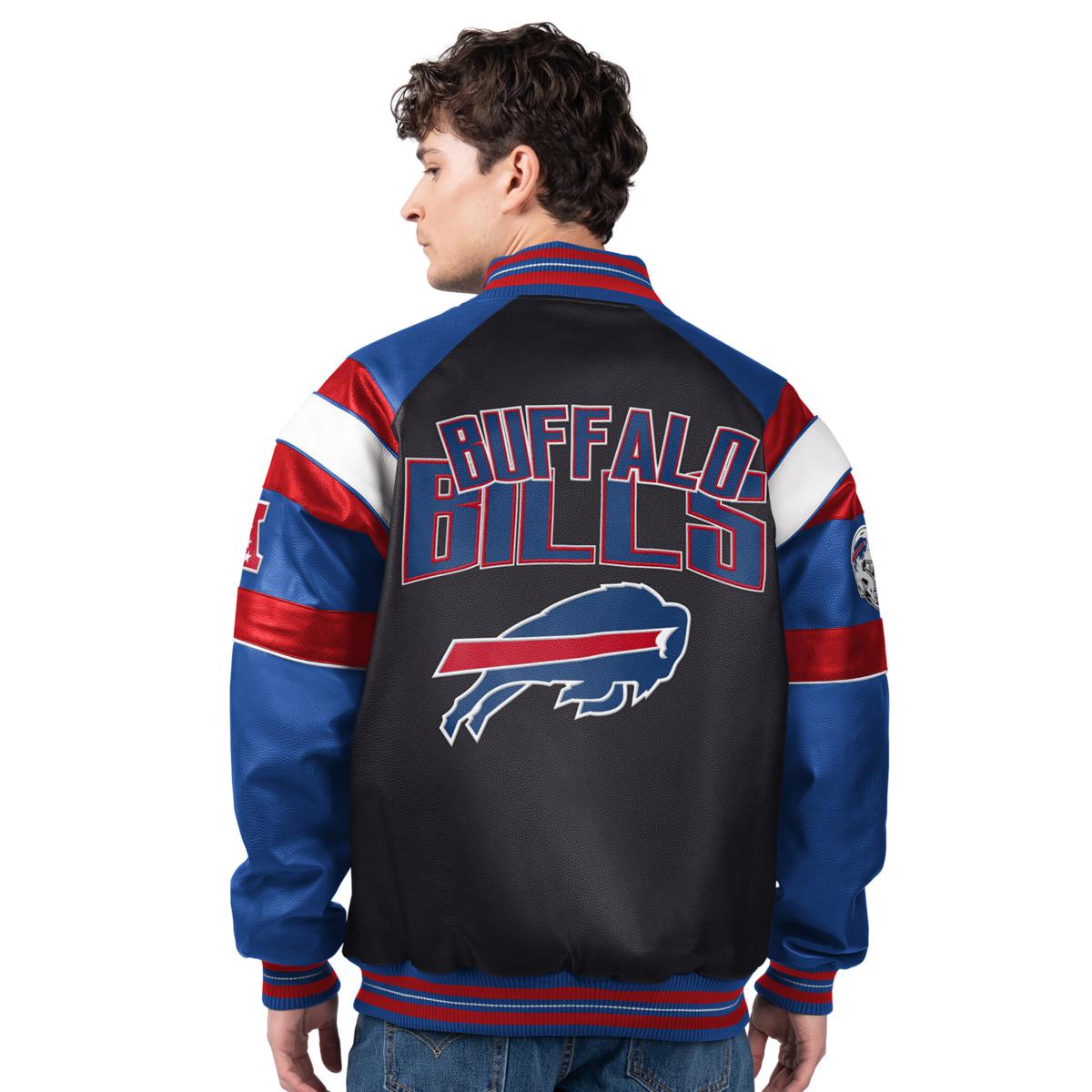 Officially Licensed NFL Men's Faux Leather Varsity Jacket by Glll