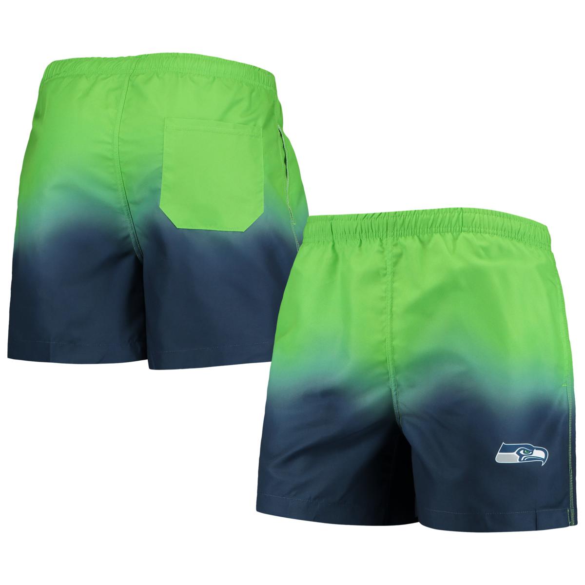 Officially Licensed NFL Men's FOCO Dip-Dye Swim Shorts, Seahawks ...