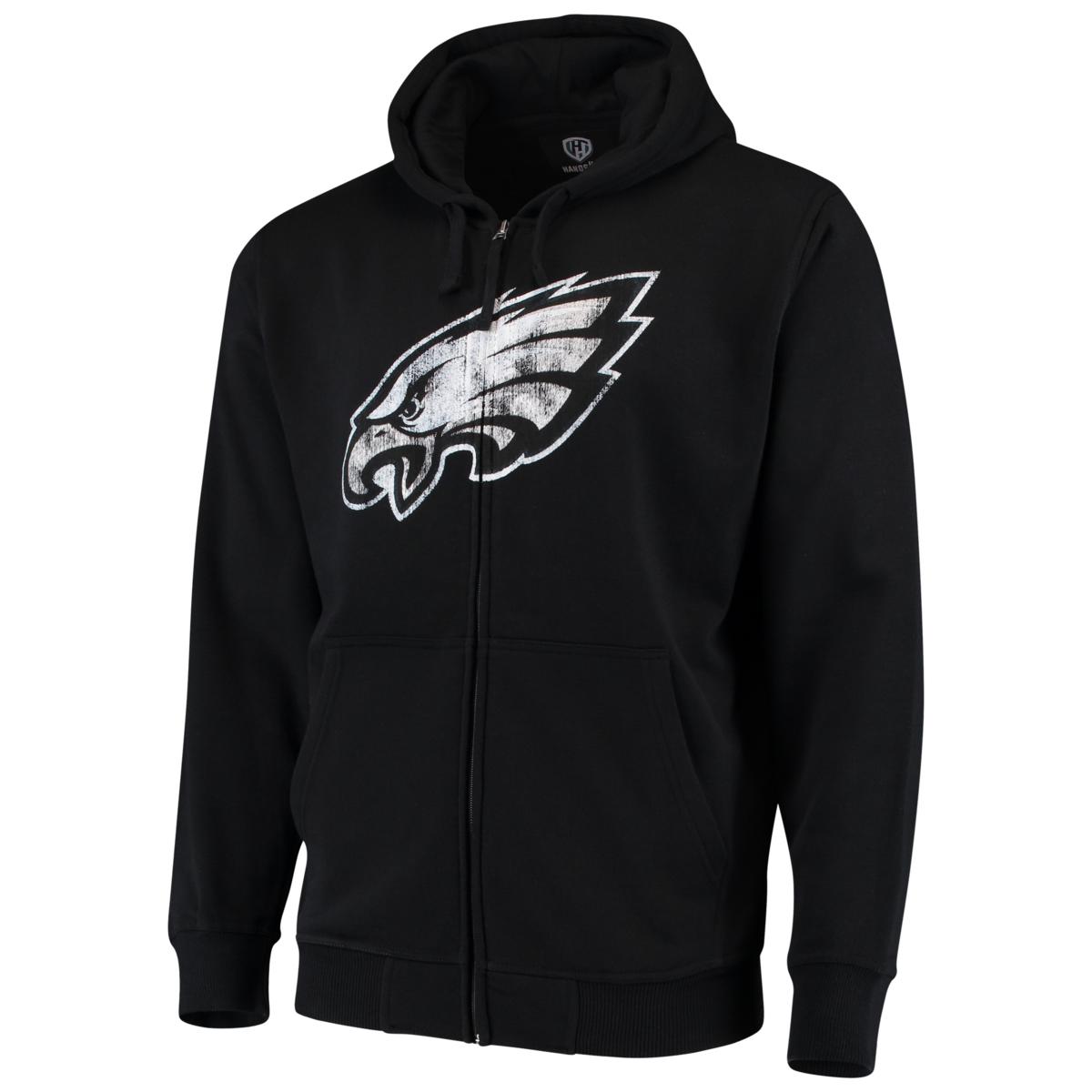 Men's Mitchell & Ness Black Philadelphia Eagles Front Stripe Full