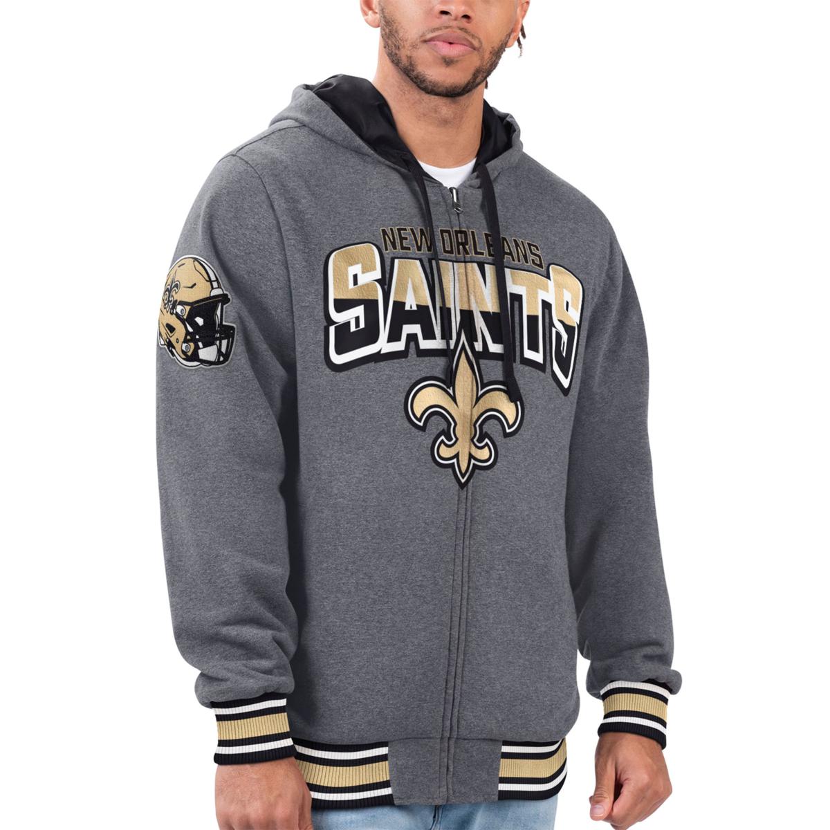 Football Fan Shop Officially Licensed NFL Full-Zip Hooded Jacket - Saints