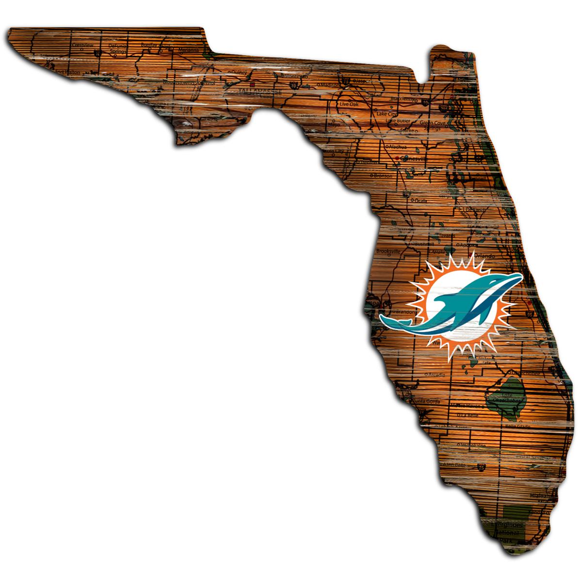 Officially Licensed NFL Miami Dolphins Vintage Logo Football Rug