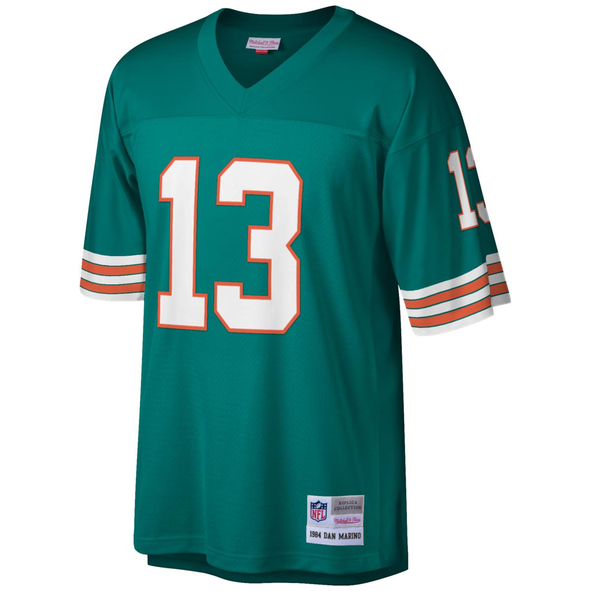 Men's Mitchell & Ness Dan Marino Black Miami Dolphins Retired Player Name &  Number Mesh Top