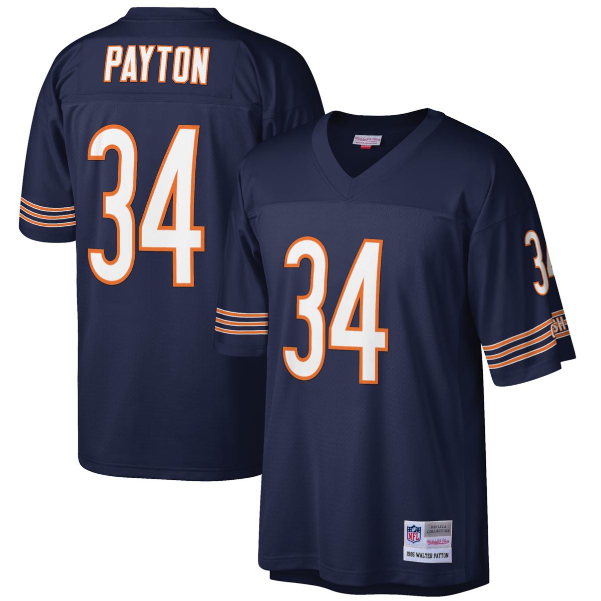 Men's Chicago Bears Walter Payton Mitchell & Ness Orange Retired Player  Name & Number Mesh Crew Neck Top