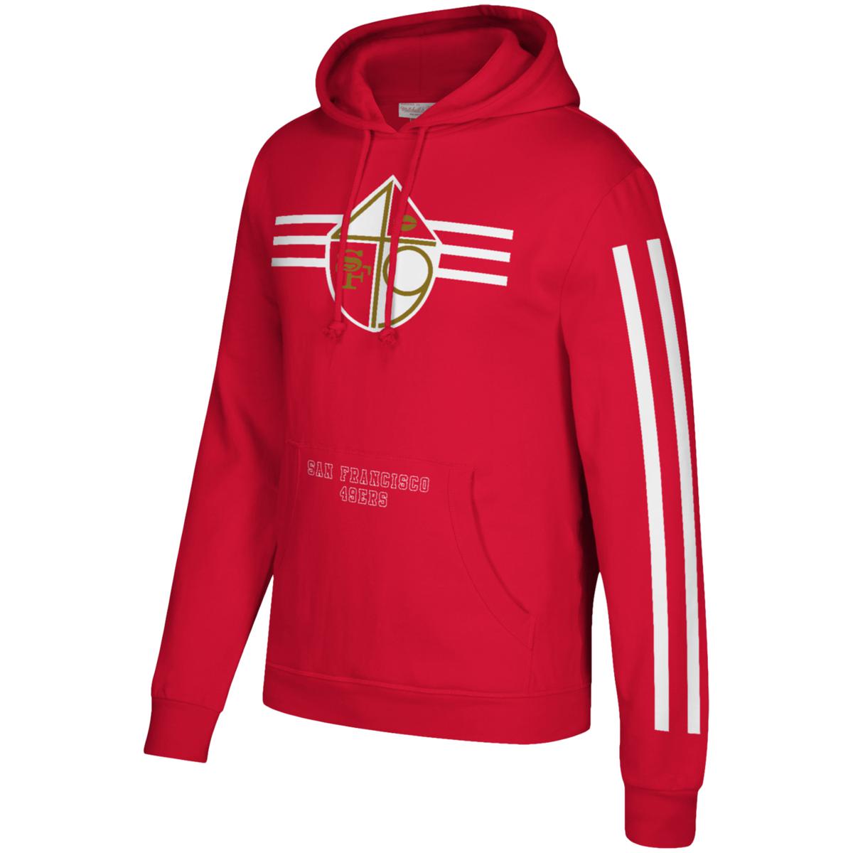 Mitchell & Ness White San Francisco 49ers Unbeaten Mesh Pullover Hoodie