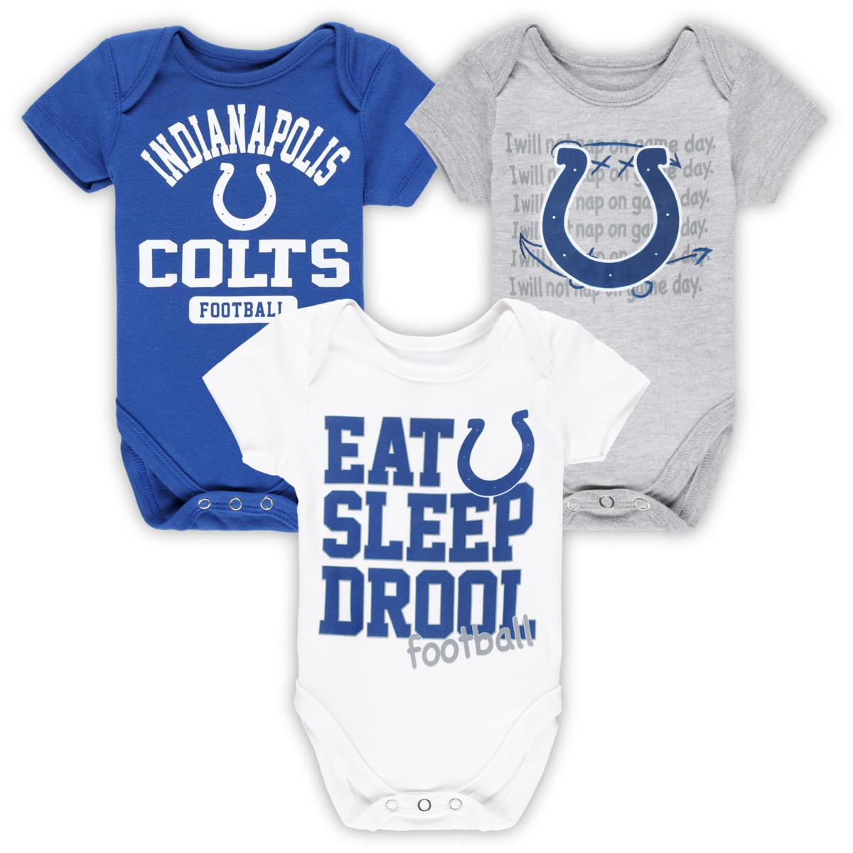 Officially Licensed NFL Newborn & Infant Bodysuit 3pcs., Colts