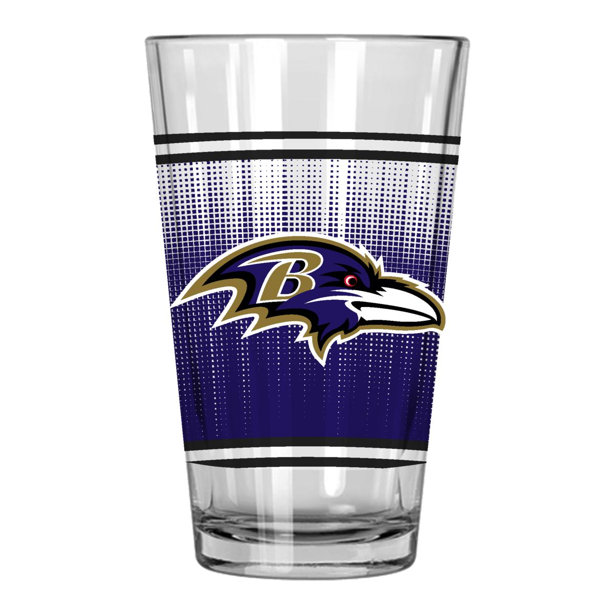 Officially Licensed NFL Ravens 16oz Pint Glass in Vapor Graphics