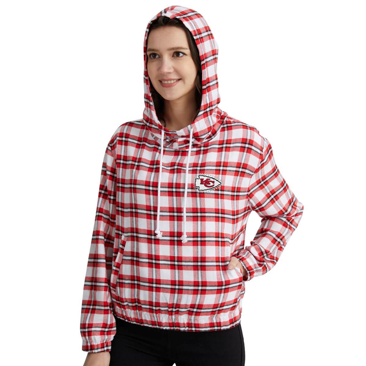 Officially Licensed NFL Sienna Plaid Flannel Hoodie by Concepts