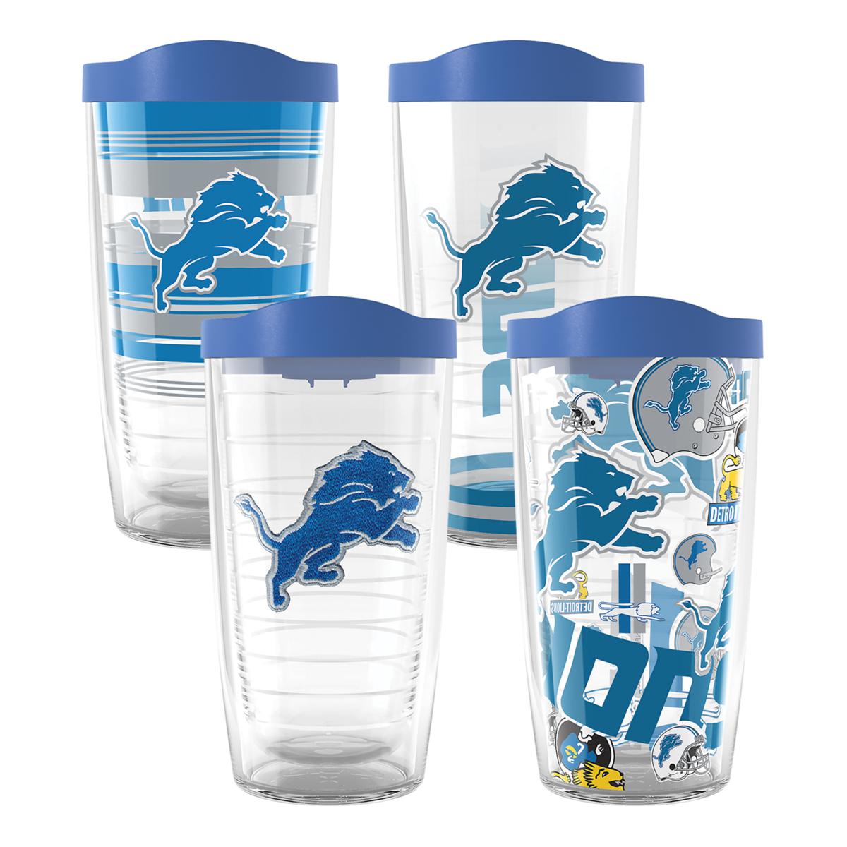 NFL Shot Glasses 6 Pack Set, Various Designs - Detroit Lions - On