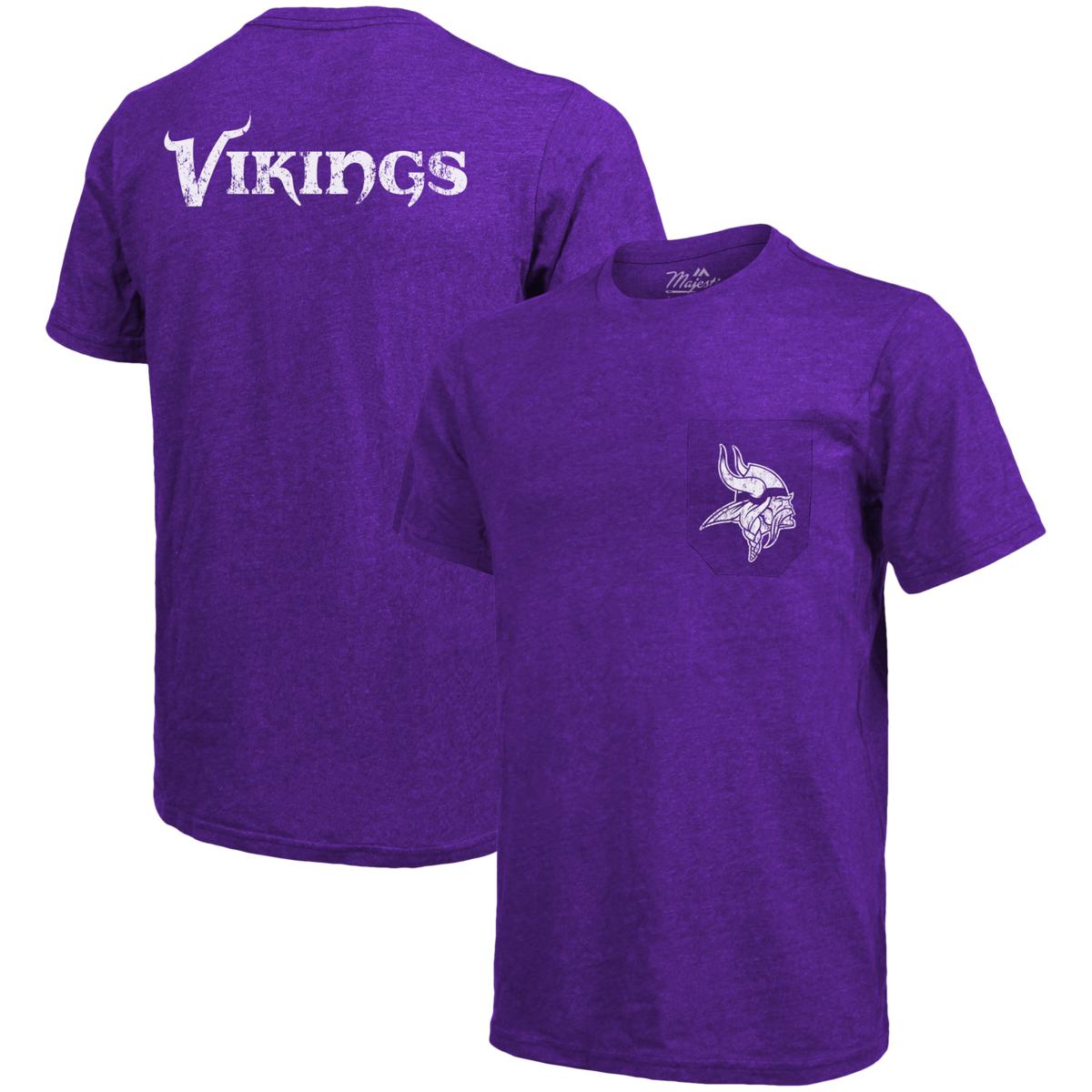 Officially Licensed NFL Vikings Majestic Threads Pocket T-Shirt ...