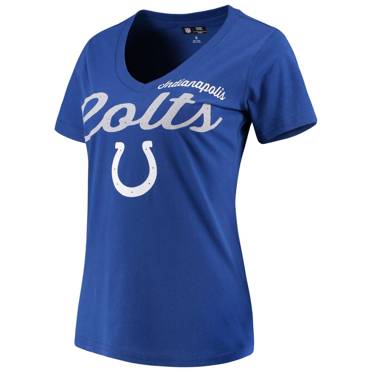 Indianapolis Colts Women's Deep V Neck T-Shirt Summer Casual Loose Tee Tops  Gift