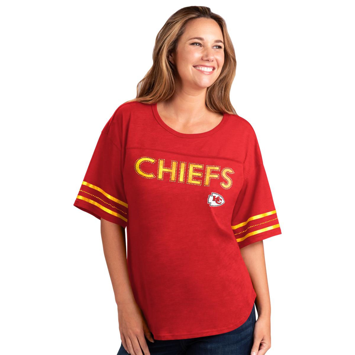 Chiefs football rhinestone bling shirt, all sizes XS, S, M, L, XL, XXL